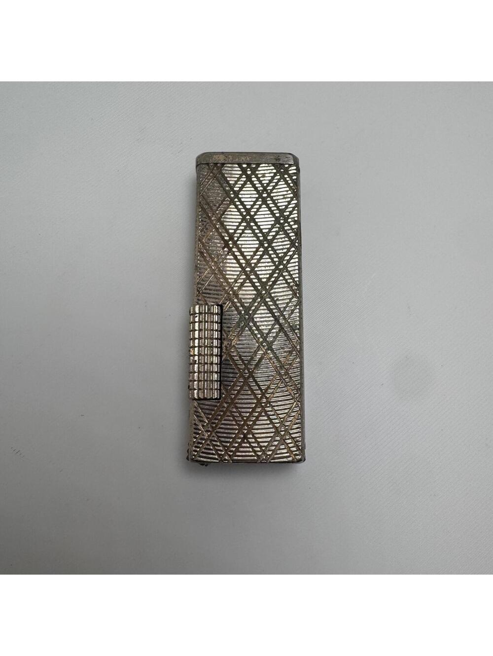 Vintage Side Strike Cigarette Lighter Gold Tone Diamond Pattern Korea Lilly